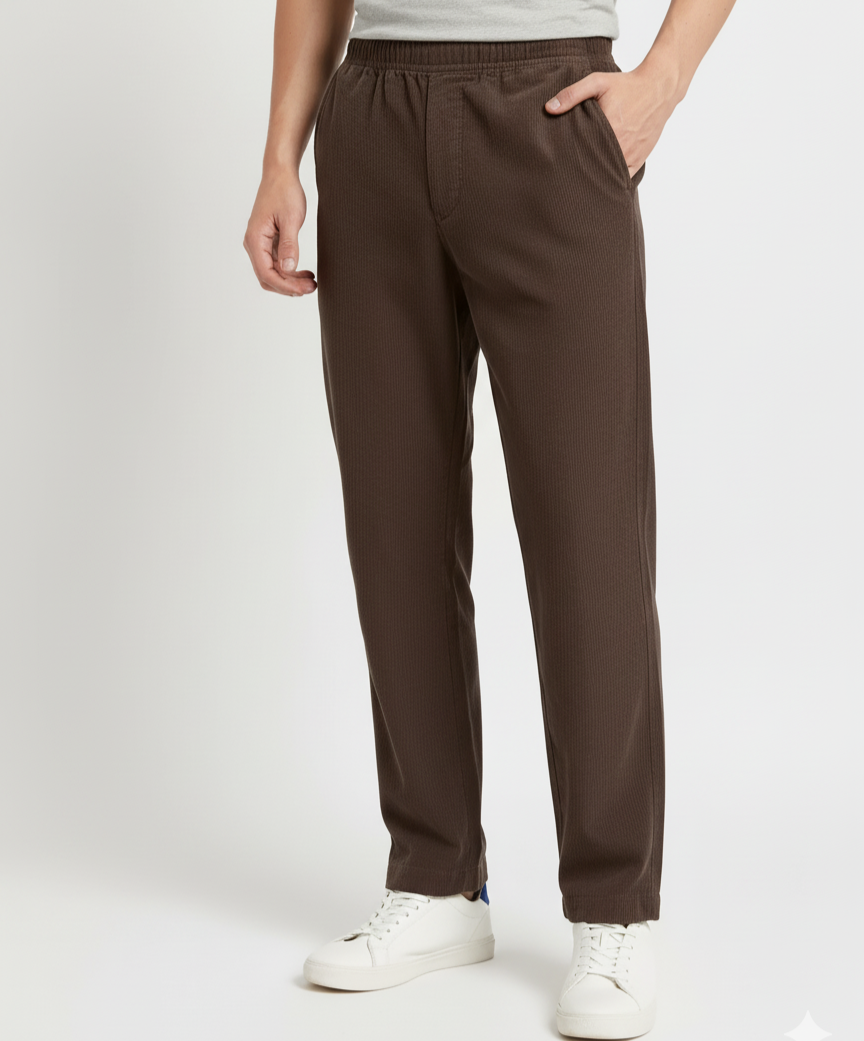 Classic Brown Relaxed Fit | Casual Laycra Pants | Preemierclothes