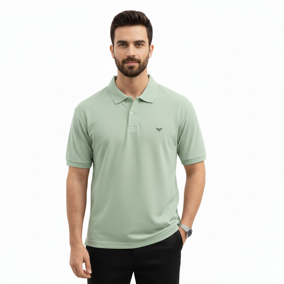 Men's Mint Green Polo Shirt with Classic Logo