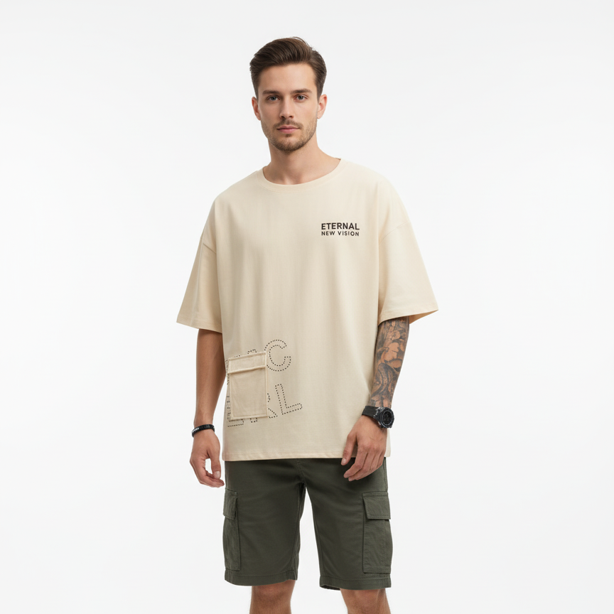 Eternal New Vision Beige Minimal | Oversized T-Shirt | Preemierclothes