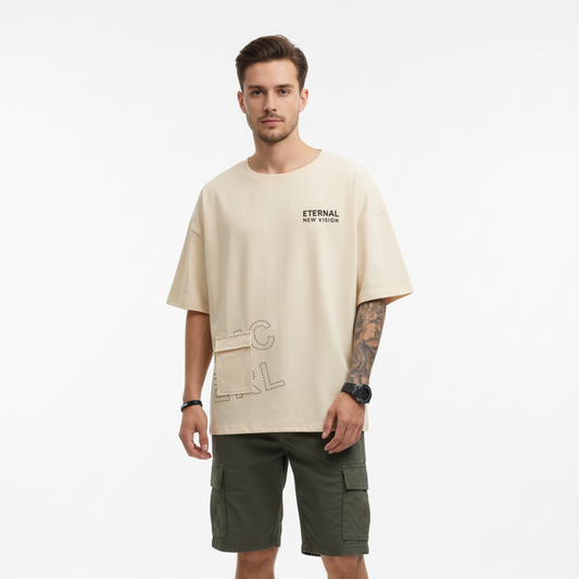 Eternal New Vision Beige Minimal | Oversized T-Shirt | Preemierclothes