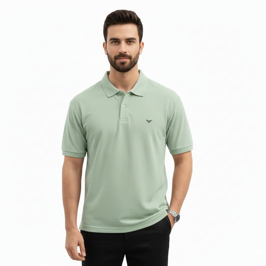 Men's Mint Green Polo Shirt with Classic Logo